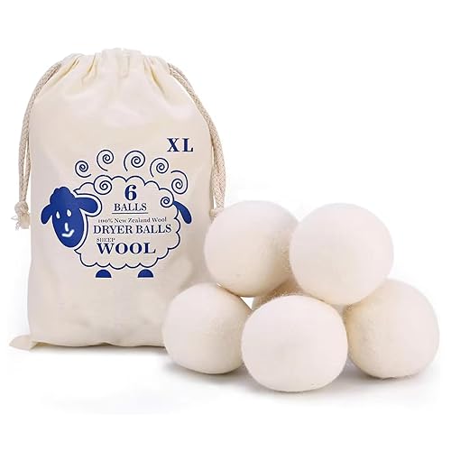 Shuielai 6pc Wool Dryer Balls, Dryer Balls for Laundry, Reusable Wool Dryer Balls