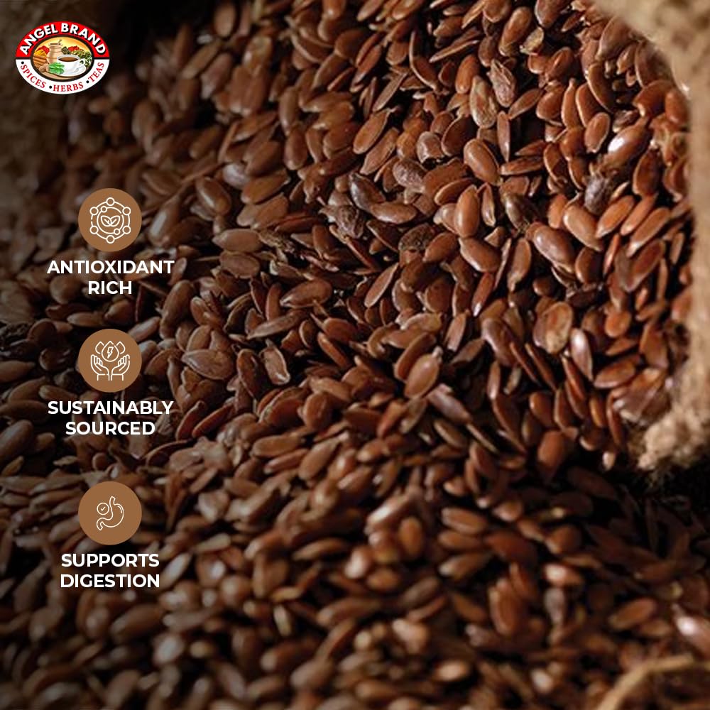 Angel Brand Linseed Flax Seeds - 2.5 oz Pouch, Pack of 3 - Whole Flax Seeds for Baking, Cooking, and Healthy Snacks