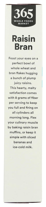 365 by Whole Foods Market, Raisin Bran Cereal, Vegan, Low-Fat, 15 Ounce