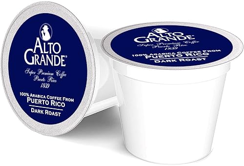 Alto Grande Ground Dark Roast Arabica Coffee Single-Serve Pods, 72 Count, Compatible with Keurig K Cup Brewers