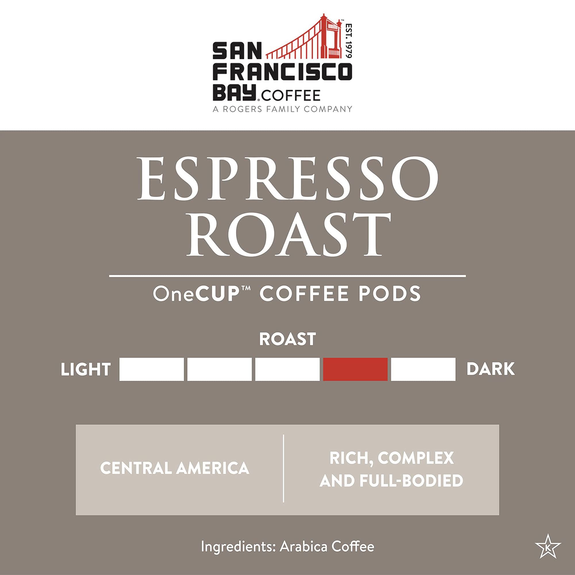 Espresso Roast Coffee | SF Bay Onecup Single Serve Coffee Pods (72 Count)