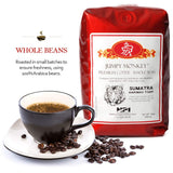 Jumpy Monkey® Coffee Sumatra Harimau Tiger Blend - Medium Roast, 100% Arabica, Whole Bean Coffee, For Cold Brew, French Press, Espresso Machine, 16