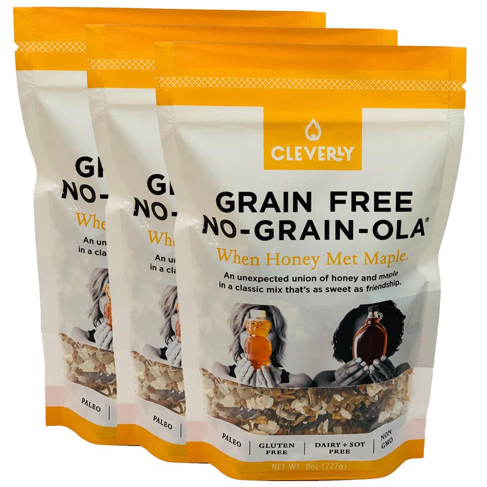 NO-GRAIN-OLA - Grain Free Granola | Paleo Friendly Healthy Snacks | Natural, Dairy Free, Soy Free, No Refined Sugars, Non GMO (8oz bags, 3 Bags Per