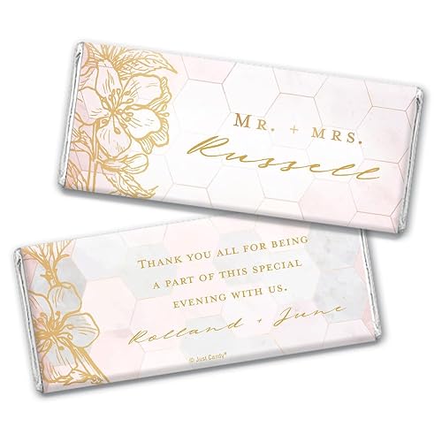 Wedding Candy Botanical Personalized Chocolate Bars (12 Count)