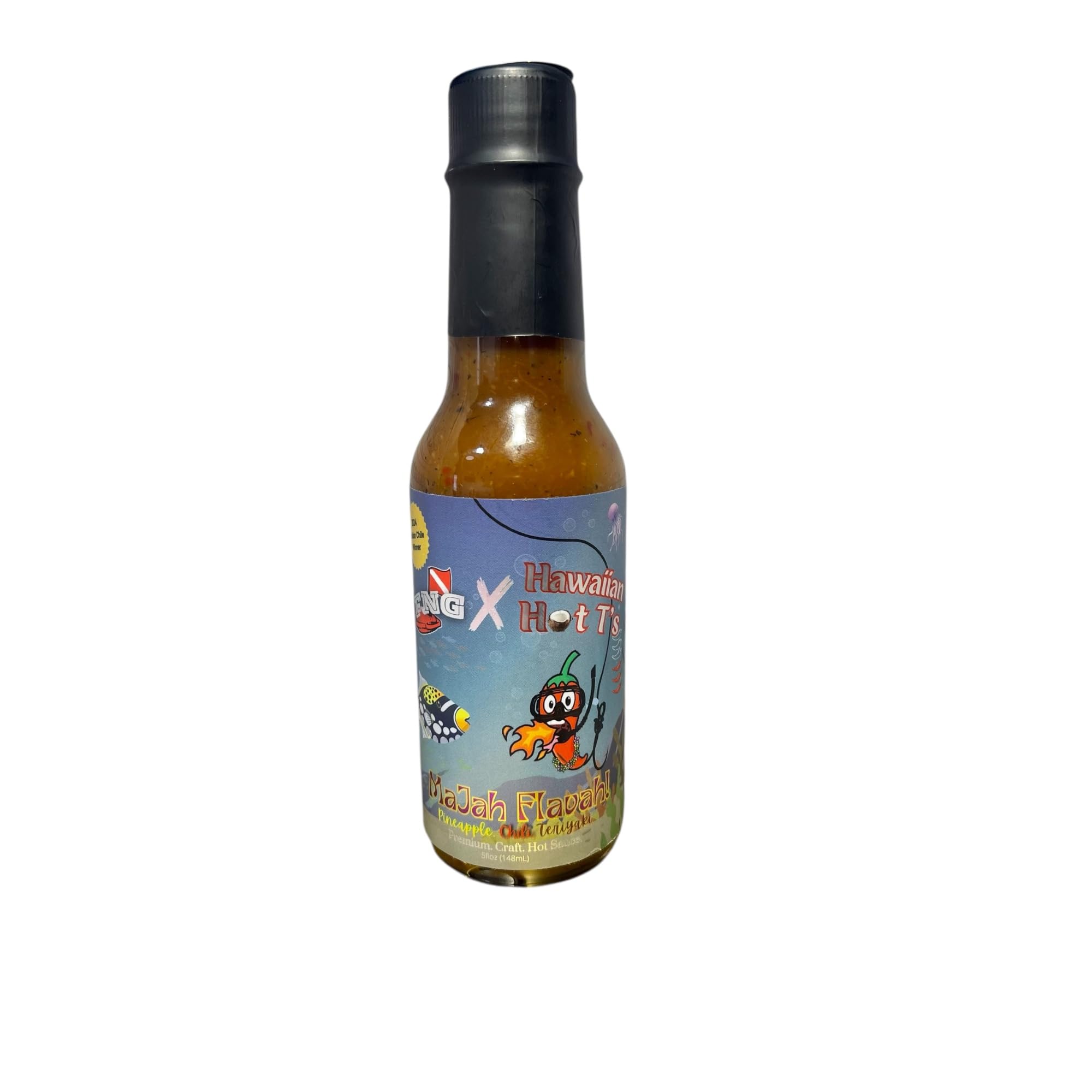 Hawaiian Hot T’s Small Batch Premium Craft Hot Sauce 2 Pack Box of Award-Winning Hot Sauces - Majah Flavah! & Maui Owie - Each Bottle is 5 fl. oz