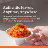 JONGGA Stir-Fried Can Kimchi (Pack of 1), Shelf Stable Canned Kimchi, Spicy Korean Authentic Fermented Pickled Cabbage, Perfect with Ramen, Noodles