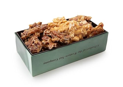 Western Nut Company Brittle Gift Box Collections, 16oz/24oz Gift Box Edition, Gift Wrapped in Seasonal Paper, Gourmet Nut Candy Assortment, Peanut