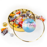 Easter Plastic Gift Tin Filled With 16 Ounces Of Minis, Kisses And Mini PB Cups Mix For Spring Gifts, Dessert Tables, Giveaways, Baskets & More