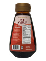 12oz Date Syrup | Made with 100% Deglet Noor dates | Certified NON-GMO, KOSHER. Healthy, Natural Sweetener with NO added sugars or preservatives, Gluten-free, Vegan. PBA-free squeeze bottle (Single Bottle)
