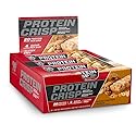 BSN Protein Crisp Bar, Peanut Butter Crunch, 20 Gram Protein Snack Bars with Whey and Fiber, Gluten-Free Crunchy Energy Bars for Workout, Fitness