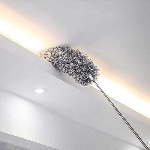 HAINANSTRY Microfiber Duster with Extension Pole, Extension Pole 30 to 100 Inches,Extendable Dusters for Cleaning Blinds/Cobweb/Furniture/Roof