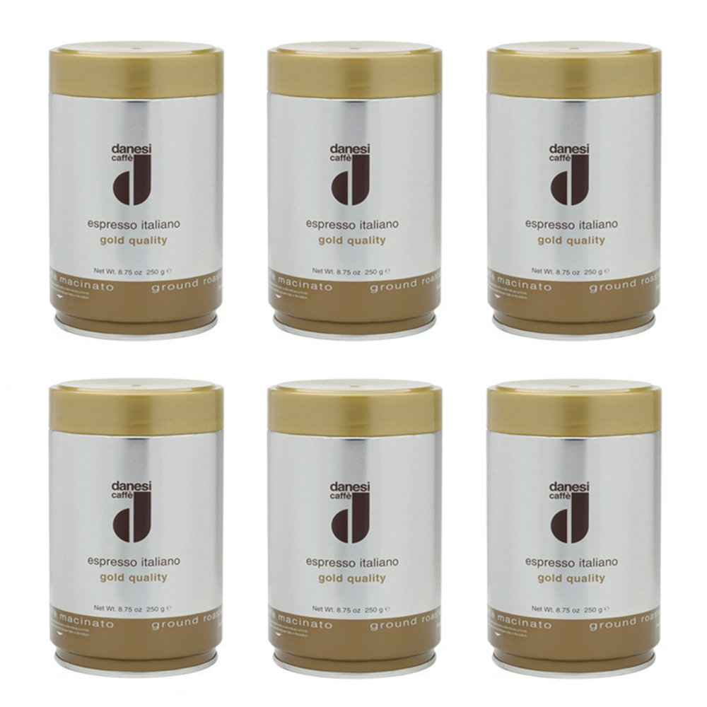 Danesi Caffe Espresso Italiano Gold Coffee Ground - 8.75 oz Tin x 6
