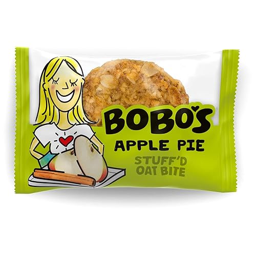 Bobo's Stuff'd Apple Pie Oat Bites, Simple Ingredients, Whole Grain Oats, Plant Based, Non-GMO, Gluten Free Breakfast Bars, Healthy Snacks for Adults