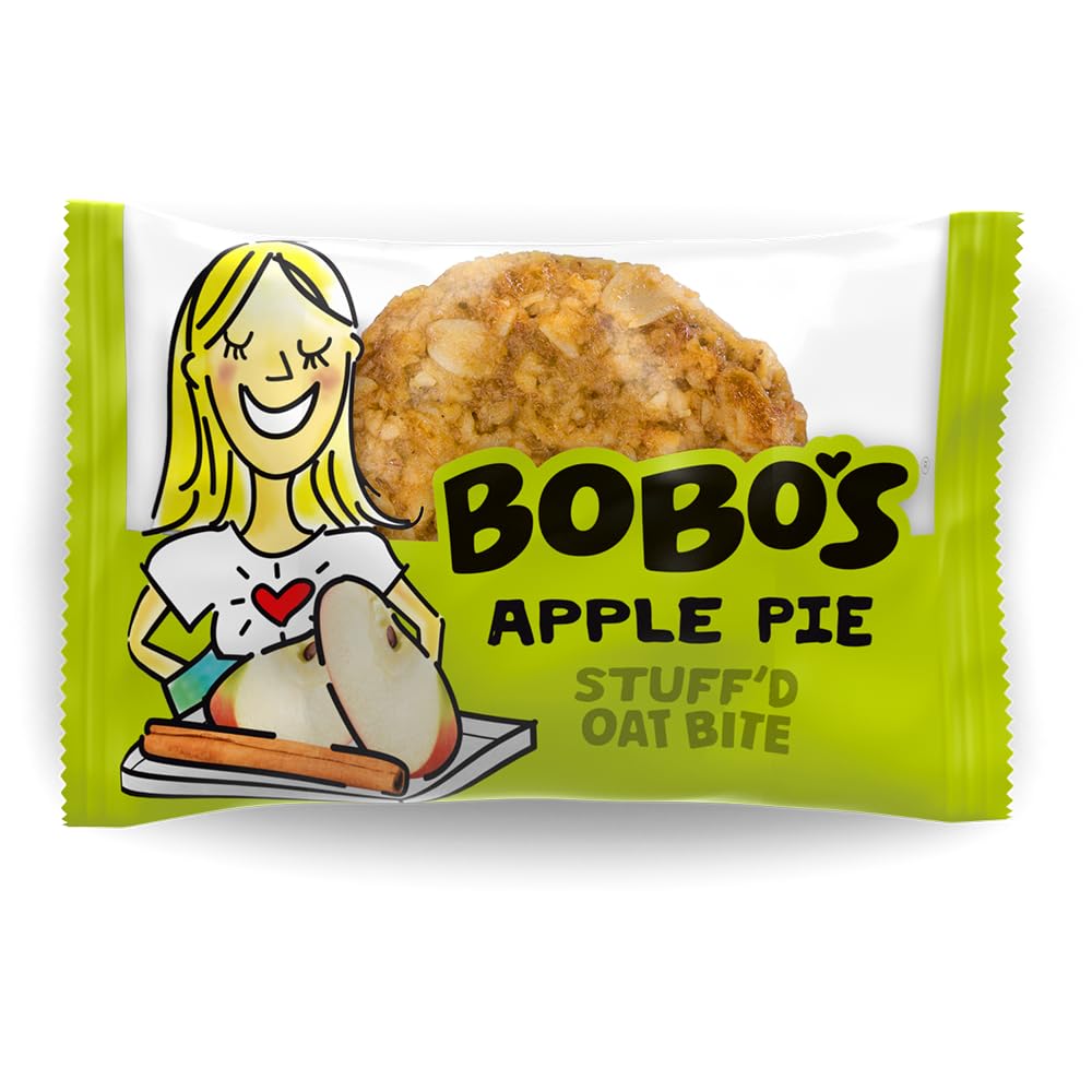 Bobo's Stuff'd Apple Pie Oat Bites, Simple Ingredients, Whole Grain Oats, Plant Based, Non-GMO, Gluten Free Breakfast Bars, Healthy Snacks for Adults