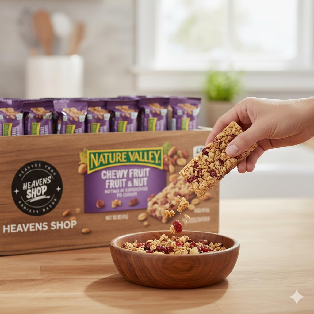 Nature-Valley Chewy Trail Mix Fruit & Nut Granola Bars, 48 Count, Soft Chewy Snack Bars, Made with Fruit Nuts, Individually Wrapped