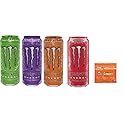 Monster Energy Drink Zero Ultra Variety - Paradise, Violet, Sunrise, Red 16 ounce (Pack of 16) and Stinger Chews (Assorted)