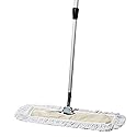 Tidy Tools Commercial Dust Mop - 24 Inch Floor Sweeper for Hardwood, Reusable Cotton Mop Head, Extendable Handle, Dry Mop for Floor Cleaning