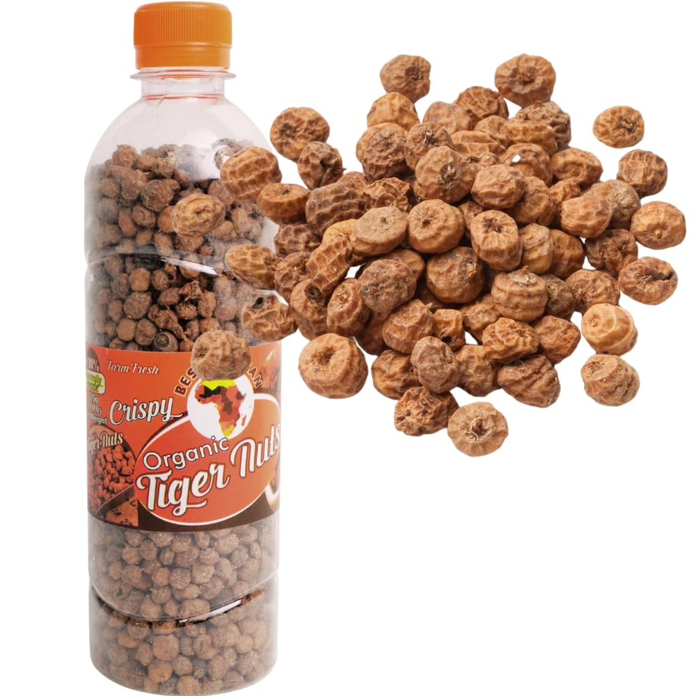 African Delights Organic Tiger Nuts Snack | Healthy Snacks | Gluten-Free, Vegan-Friendly | Fresh Tigernut Snack | Protein-Rich Superfood | 12oz