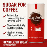 Perfect Taste Granulated Sugar - 20 oz Sugar Canister - Pure White Sugar for Coffee, Tea, Baking & Office Use - Easy-Pour Packaging