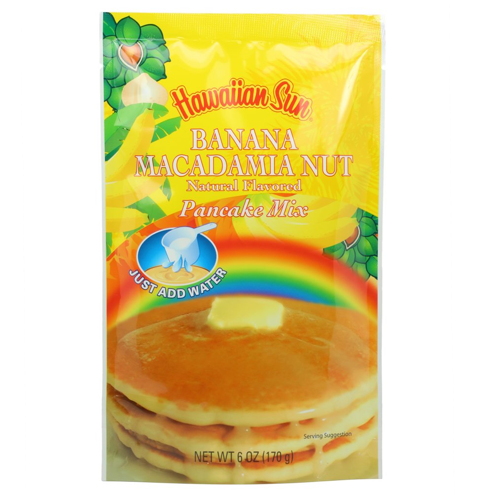 Banana Macadamia Nut Pancake Mix, 6 Ounce (Pack of 3) by Hawaiian Sun