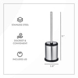 ToiletTree Products Toilet Brush with Lid - Sleek Toilet Bowl Brush and Holder - Toilet Scrubber Brush Set with Heavy-Weight Base - Lidded Toilet Bowl