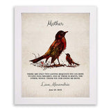 Lucky Tusk Thank You Gift For Mom Lasting Bequests Roots Wings Mother's Day Gift From Daughter or Son Watercolor Birds #1218,
