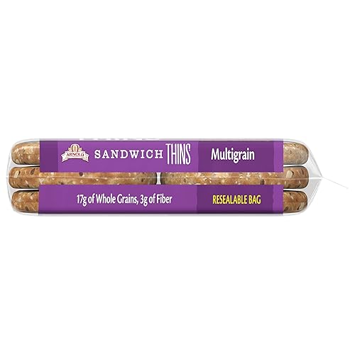 Arnold Multigrain Sandwich Thins Rolls, Sandwich Rounds Free From Artificial Colors, Flavors and Preservatives, 6 Sandwich Rolls