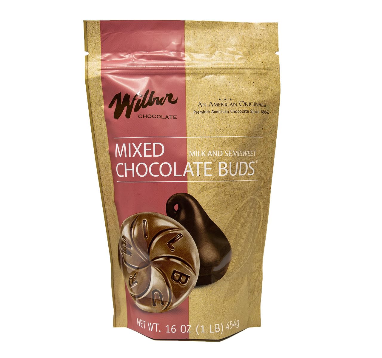 Wilbur Buds Dark Semi Sweet Chocolate & Milk Chocolate (8 oz. of each) 1 lb. # 19034