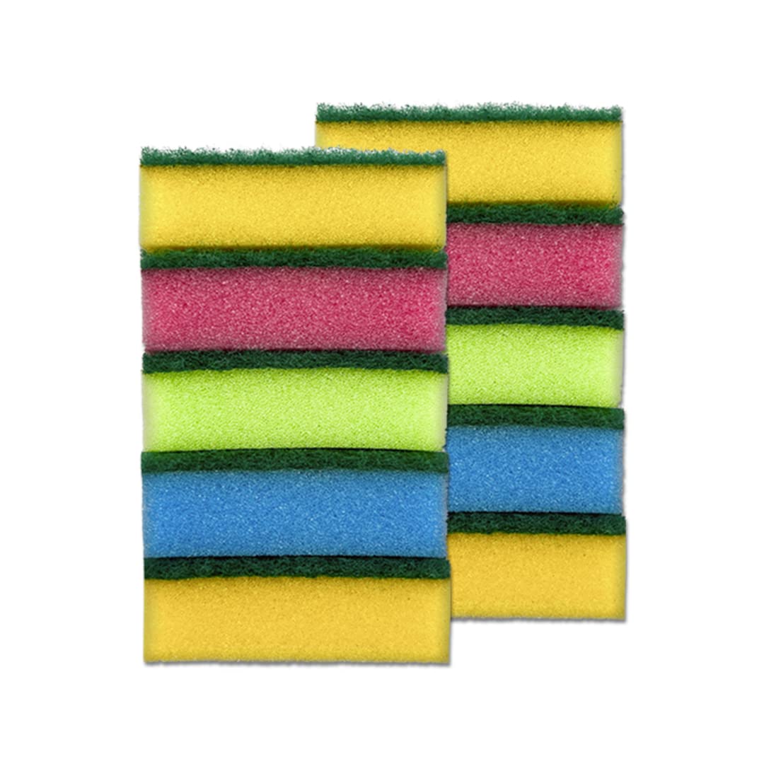 Kitchen Cleaning Sponges Longer Lasting Scrub Sponge Set Made in Germany! (Pack of 10)
