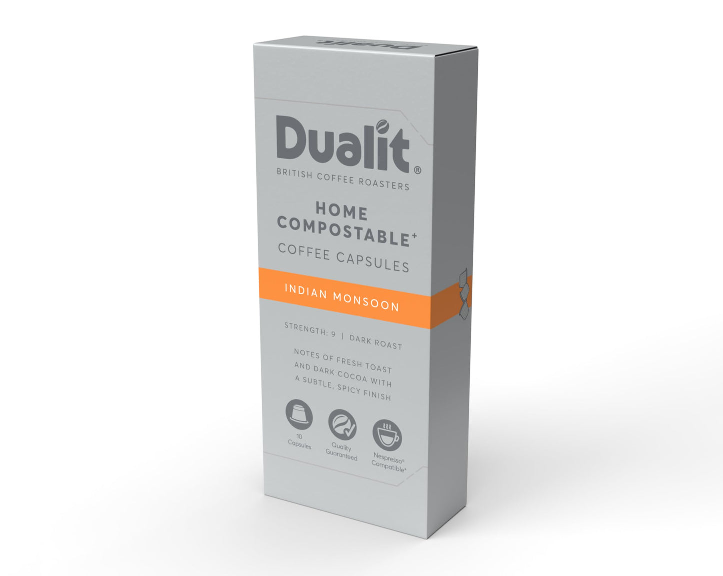 Dualit Indian Monsoon Original Line Compatible* Home Compostable Capsules - 80 pack - 80 Servings of Eco Friendly Single Origin Coffee Pods - 100%