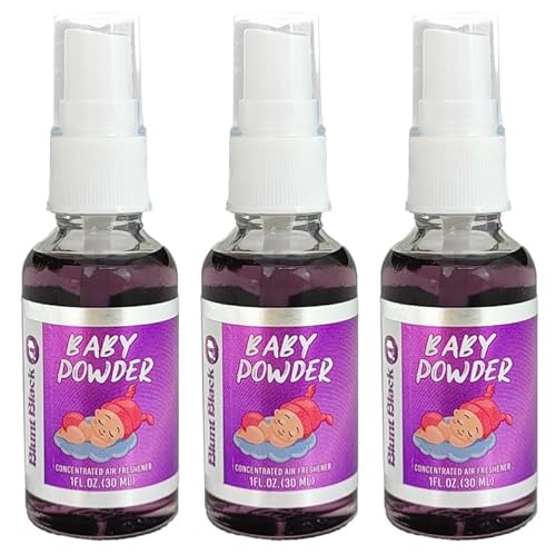 Blunt Black Concentrated Air Freshener Spray 1 oz. Glass Bottle - Baby Powder Scent 3-Pack