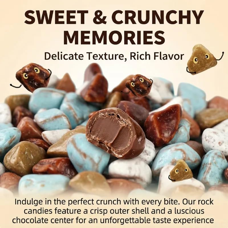 1.1 lb Chocolate Rocks - Edible Chocolate Stones, Premium Peanut-Free & Tree, for Kids & Adults - Perfect for Cake Decorating, Birthday Parties