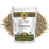 Organic Way Dried Elderberry Flower/Elderflower - European Wild-Harvest | Organic & Kosher Certified | Vegan, Non GMO & Gluten Free | USDA Certified |