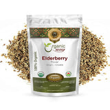 Organic Way Dried Elderberry Flower/Elderflower - European Wild-Harvest | Organic & Kosher Certified | Vegan, Non GMO & Gluten Free | USDA Certified |