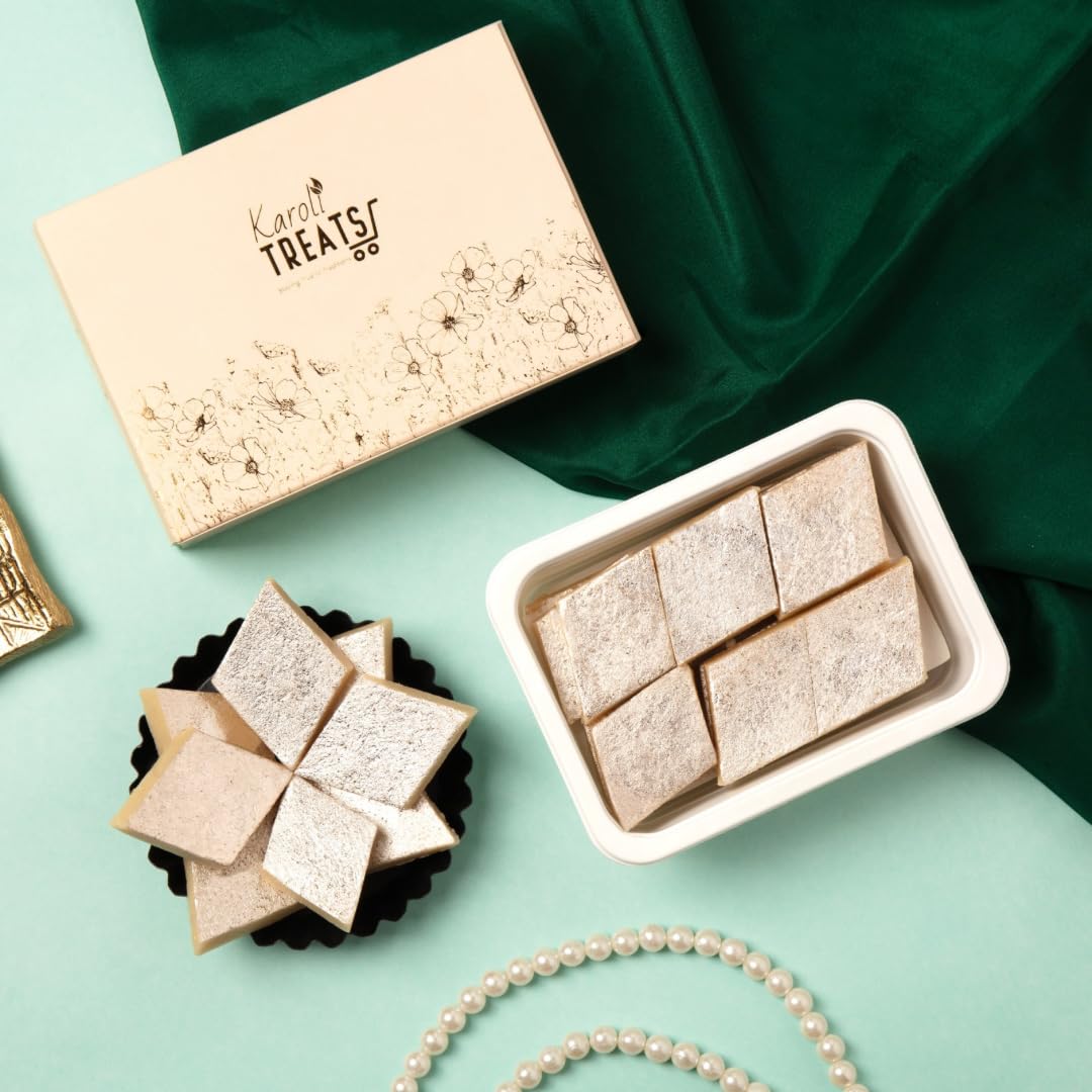 Kaju Katli Premium Indian Sweet | Made with Pure Cashews & Desi Ghee | No Preservatives | Festive Mithai Box by Karoli Treats | Rich & Authentic Taste