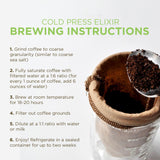 Tiny Footprint Coffee - Organic Cold Press Elixir Cold Brew | Blend of Light & Dark Roasts, Whole Bean Coffee | Fair Trade, Shade Grown & Carbon