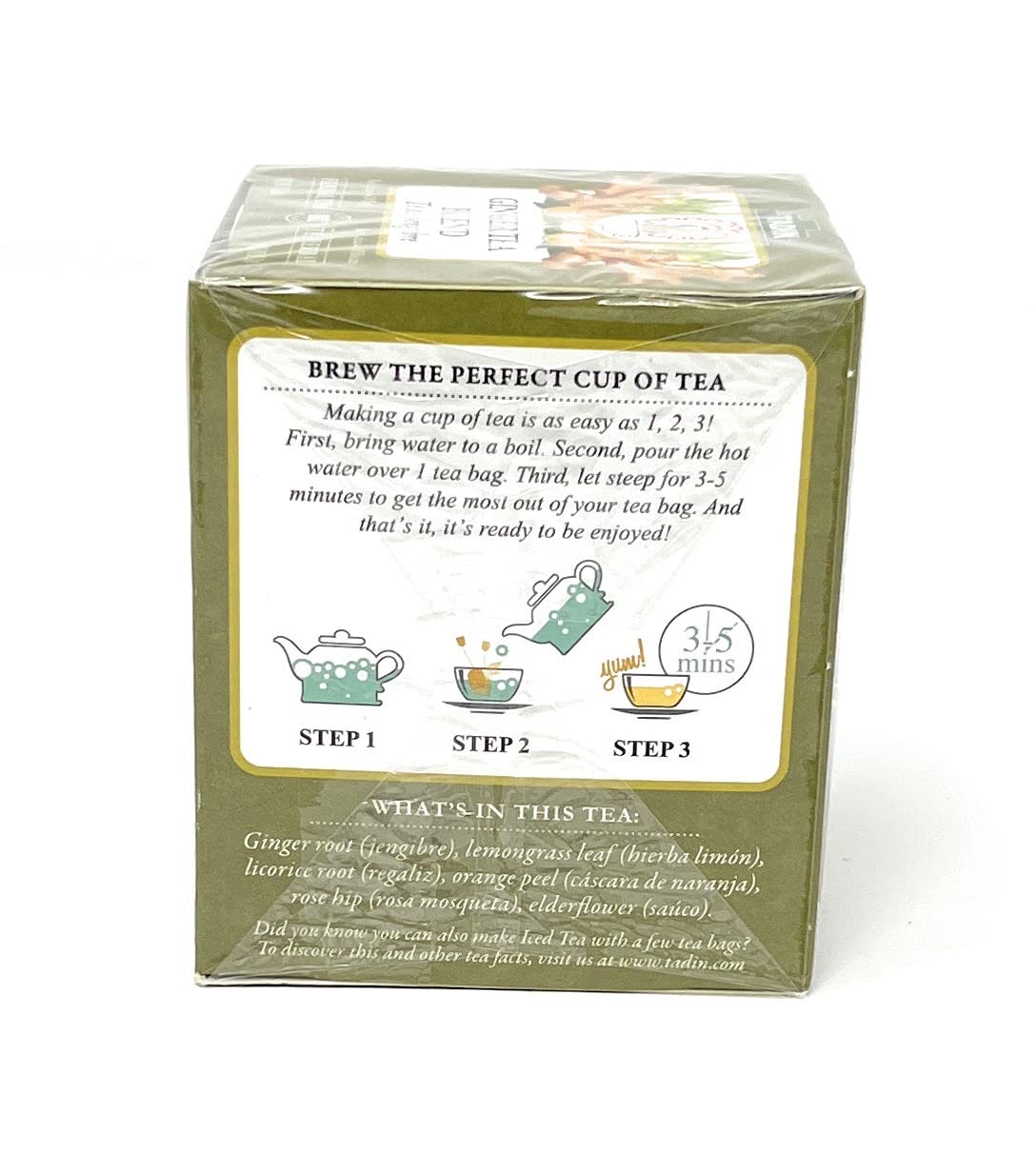 Tadin Ginger Tea Blend 6 Boxes Of 10 Bags Per Box (60 Bags)