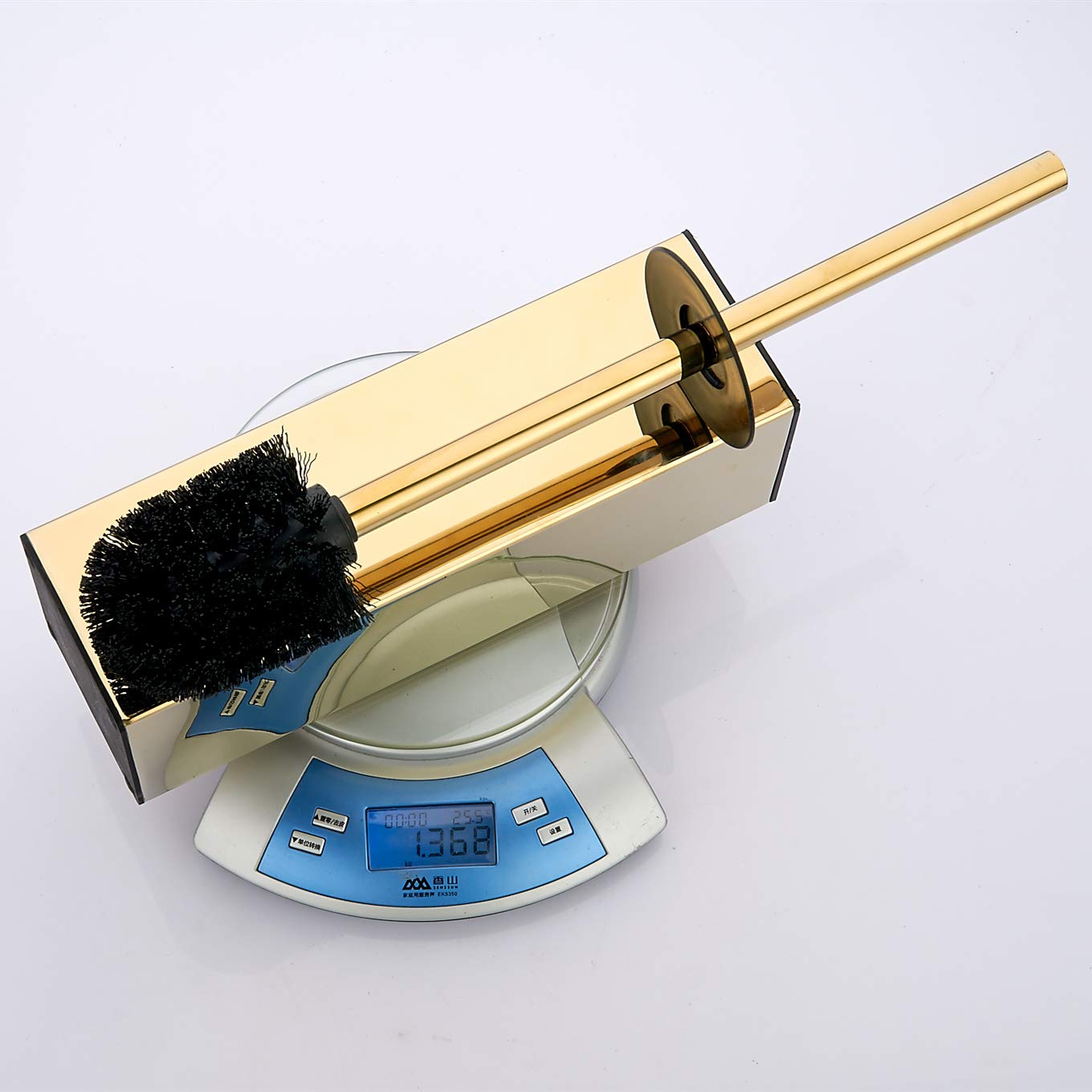 BGL Freestanding Solid Stianless Steel 304 Toilet Bowl Brush and Holder for Bathroom Storage and Organization - Space Saving, Sturdy, Deep Cleaning