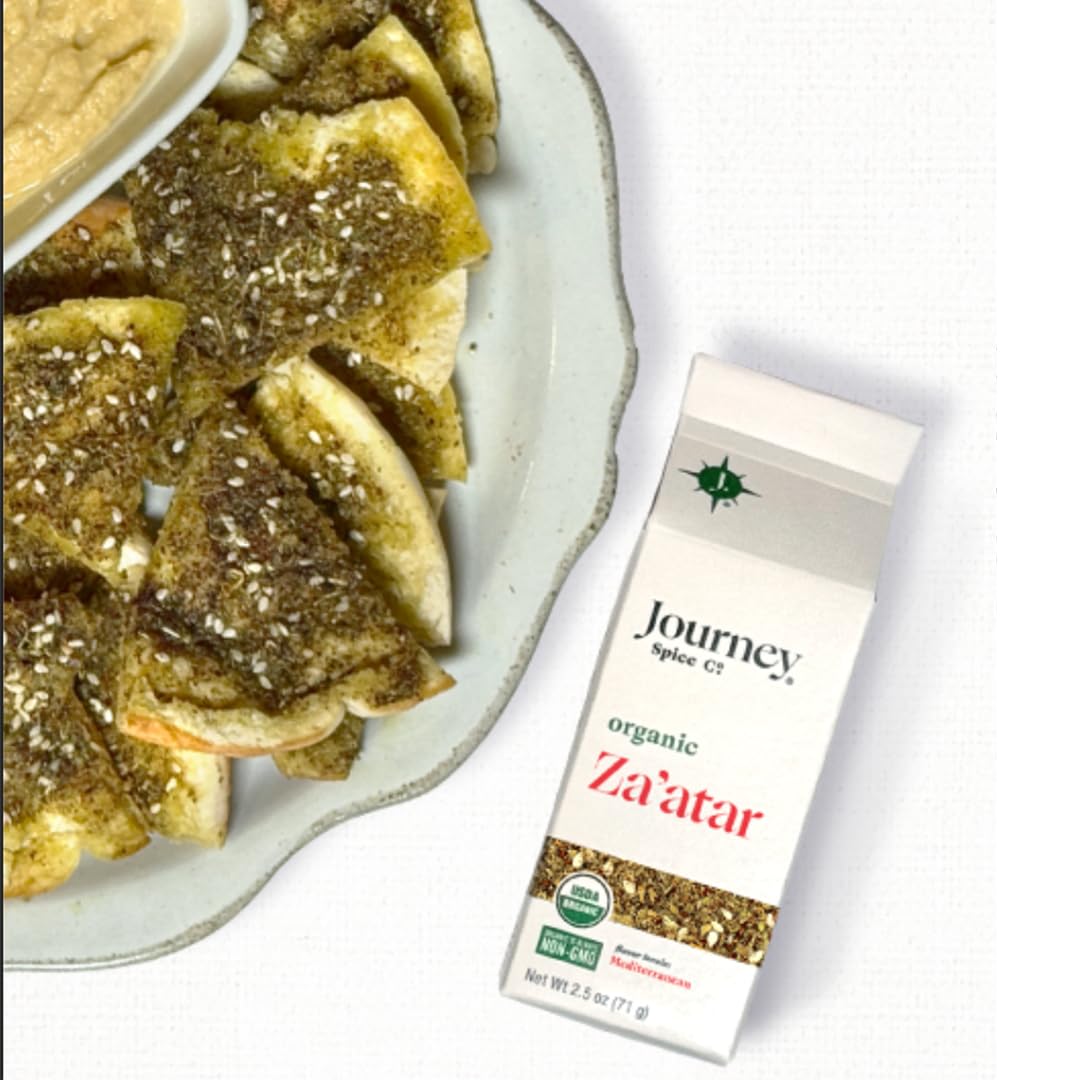 Organic Za'atar Spice Seasoning by Journey Spice Co. | Salt-Free, Sugar-Free, Non-GMO | Gourmet Mediterranean All-Purpose Spice Herb Blend | 2.5 oz. |