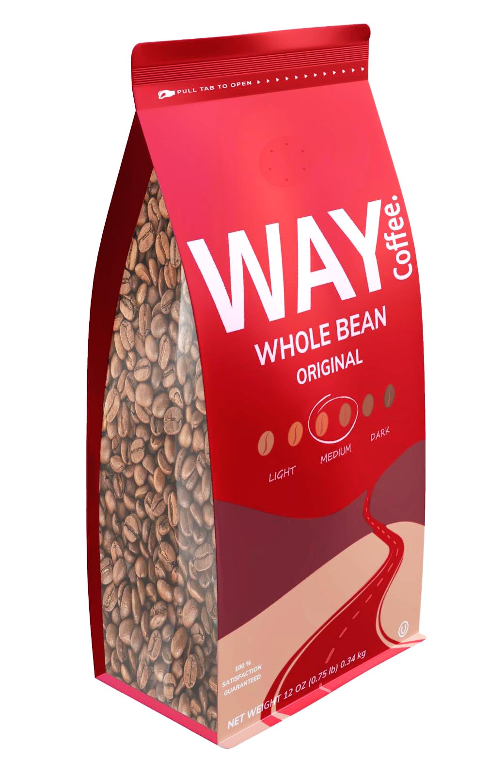 WAY Coffee Medium Roast Whole Bean Coffee - The Original (12 Oz)