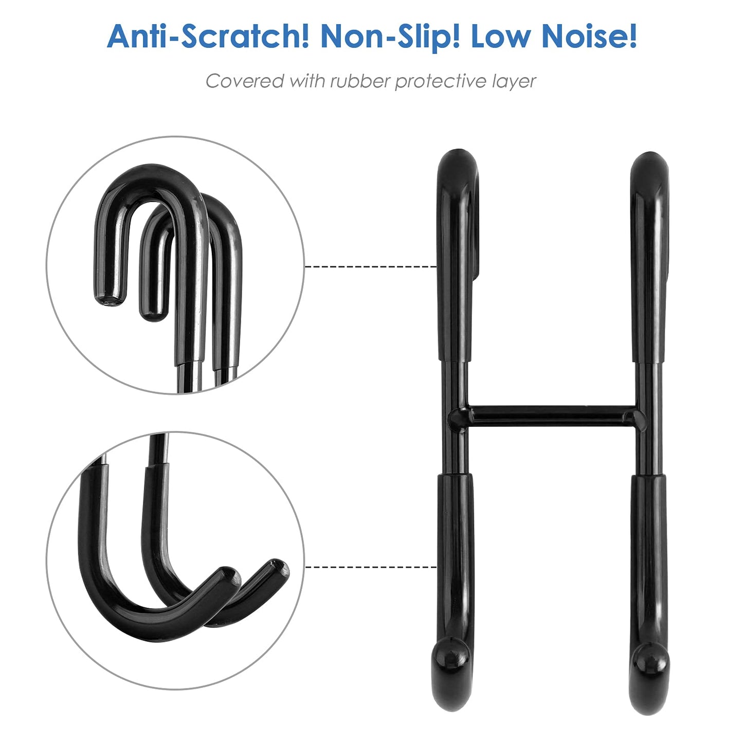 Simtive 10-Inch Shower Squeegee Set, Includes Shower Door Hook and Adhesive Hook, Squeegee for Shower Doors, Mirror and Window, Black