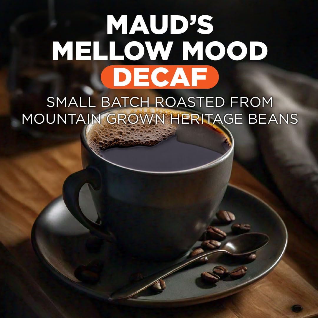 Maud's Decaf Medium Roast Coffee Pods, 18 ct, Decaffeinated Coffee in Single Serve Pods - 100% Arabica Coffee, Compatible with Keurig K Cups Maker