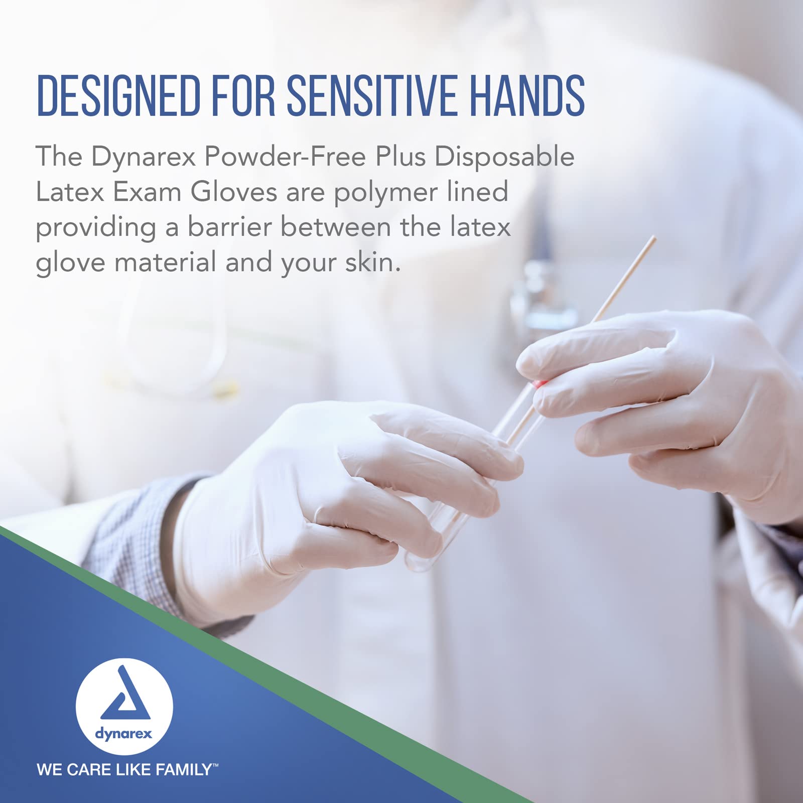 Dynarex AccuTouch Disposable Latex Exam Gloves, Powder-Free, For Sensitive Hands with Textured Palms, Used by Professionals, Bisque, Small, 1 Box