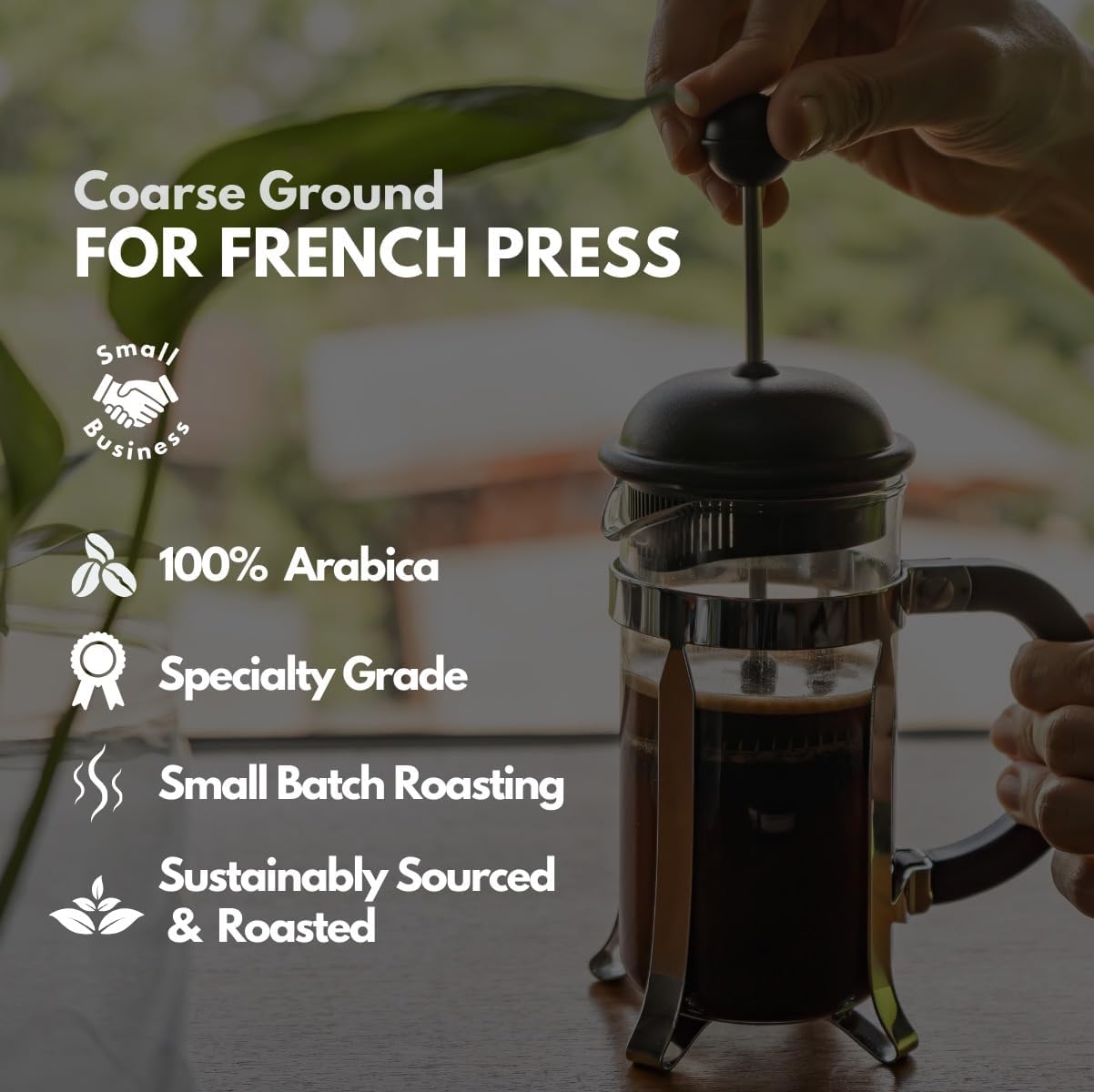 Canopy Point Coffee Honduras Dark Roast | Coarse Ground Coffee for Cold Brew, French Press & Percolator | Arabica specialty small batch roasted