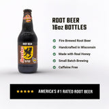 Sprecher Root Beer in 16 fl oz Glass Bottles (12 Pack), Fire-Brewed Craft Soda with Real Honey, Gourmet Handcrafted Soft Drink