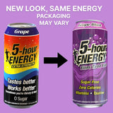 5-hour ENERGY Extra Strength Energy Drink | Grape Flavor 16 oz. Cans 12 Count Sugar-Free & Zero Calories Vitamins Amino Acids Contains Carbonation