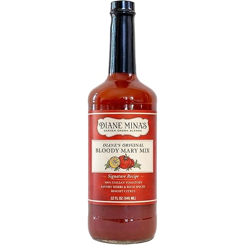 Diane Mina - Diane’s Original Bloody Mary Mixer | Crafted with Authentic Ingredients & Premium Italian San Marzano Tomatoes | Naturally Low in Sodium