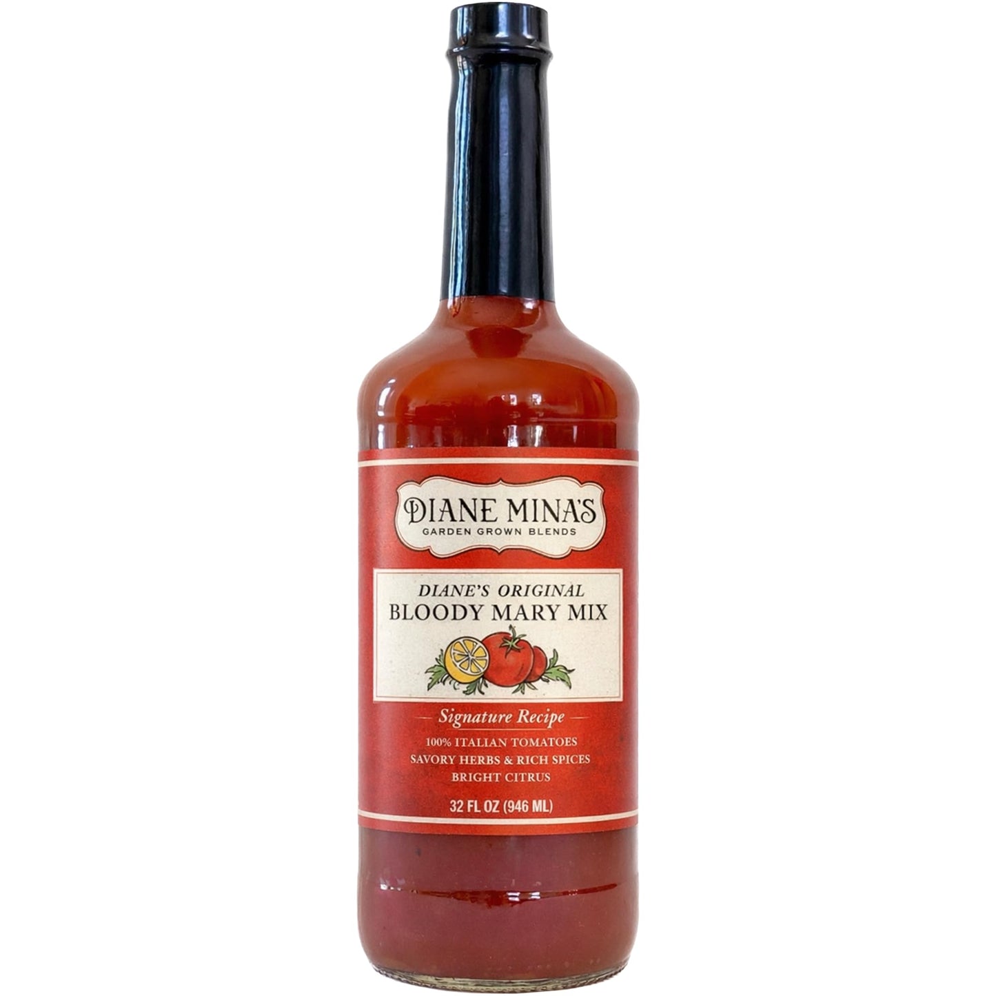 Diane Mina - Diane’s Original Bloody Mary Mixer | Crafted with Authentic Ingredients & Premium Italian San Marzano Tomatoes | Naturally Low in Sodium