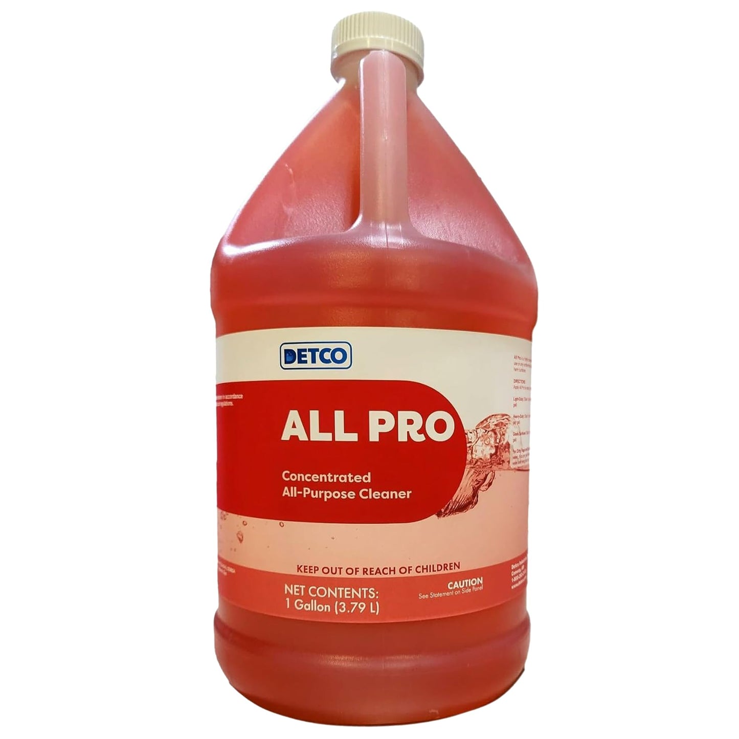 Detco ALL PRO Concentrated All Purpose Cleaner - Biodegradable, Non Toxic, Heavy Duty, Foaming & Streak Free Multi-Surface Solution, 4oz Per Gallon