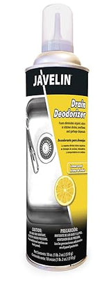 Javelin Drain Deodorizer | Foaming Garbage Disposal Cleaner | Removes Odor Leaves Fresh Lemon Scent